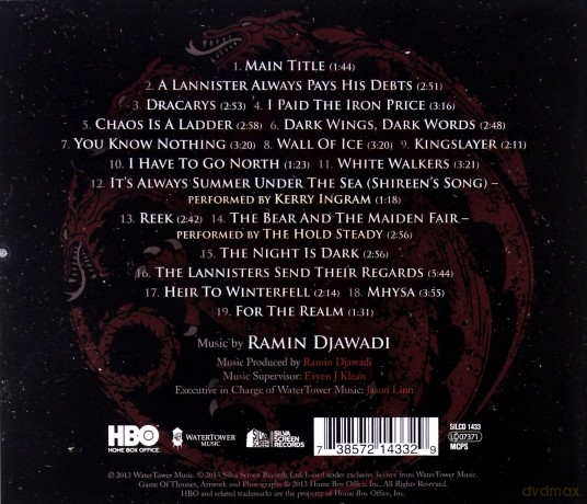 Game of Thrones Season 3 soundtrack (Gra o Tron Sezon 3) (Ramin Djawi) [CD]