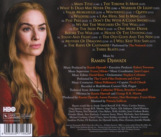 Game of Thrones Season 2 soundtrack (Gra o Tron. Sezon 2) (Ramin Djawi) [CD]