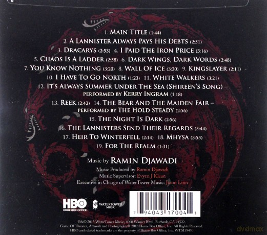 Game of Thrones: Season Three soundtrack (Gra o Tron) [CD]