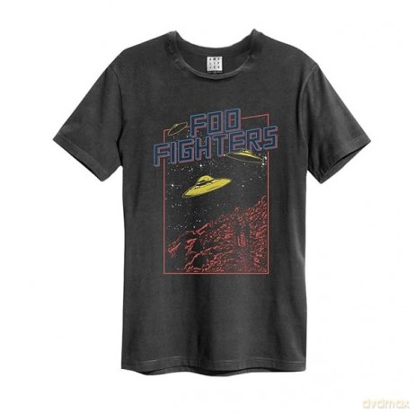 Foo Fighters: Foo Fighters Flying Saucers Amplified X Large Vintage Charcoal T Shirt