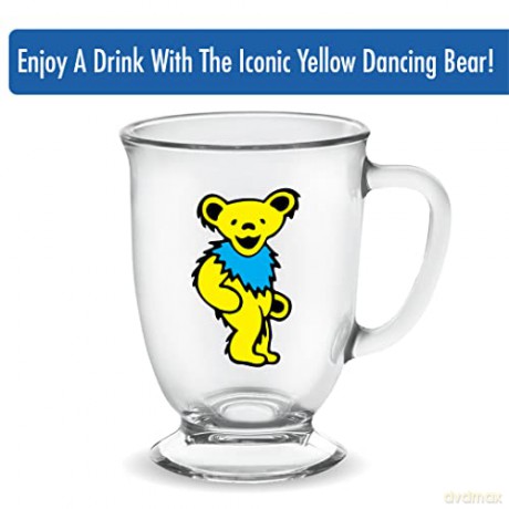 Grateful Dead: Grateful Dead Yellow Dancing Bear 16Oz Glass Cafe Kubek