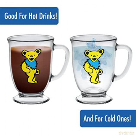 Grateful Dead: Grateful Dead Yellow Dancing Bear 16Oz Glass Cafe Kubek