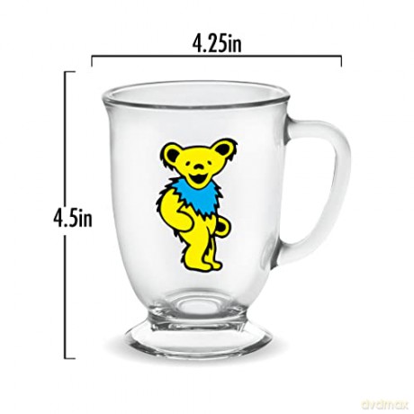 Grateful Dead: Grateful Dead Yellow Dancing Bear 16Oz Glass Cafe Kubek