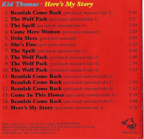 Kid Thomas: Heres My Story [CD]