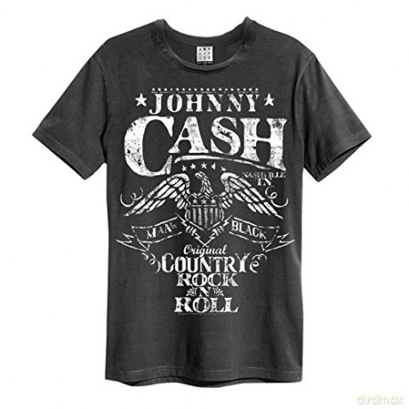 Johnny Cash: Johnny Cash Eagle Amplified Vintage Charcoal Xx Large T Shirt
