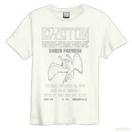 Led Zeppelin: Led Zeppelin The Sing Remains The Same Amplified Vintage White Small T Shirt