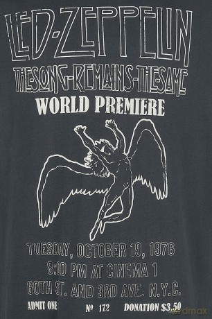 Led Zeppelin: Led Zeppelin The Sing Remains The Same Amplified Vintage White Xx Large T Shirt