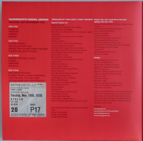 Thin Lizzy: Live At Hammersmith 16/11/1976 (RSD 2024) [Winyl]