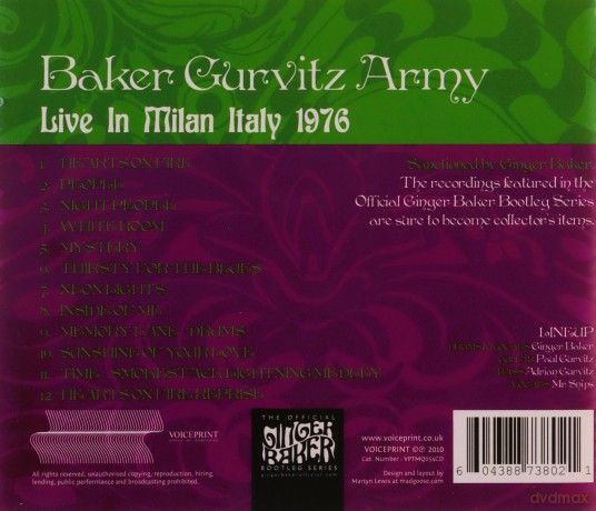 Baker Gurvitz Army: Live In Milan 76 [CD]