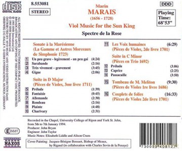 Marais: Marais: Viol Music For The Sun King [CD]