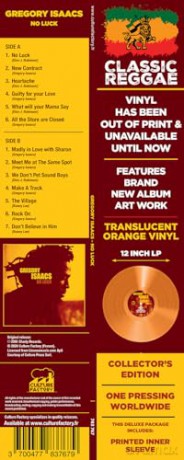 Gregory Isaacs: No Luck Orange Translucent Vinyl [Winyl]