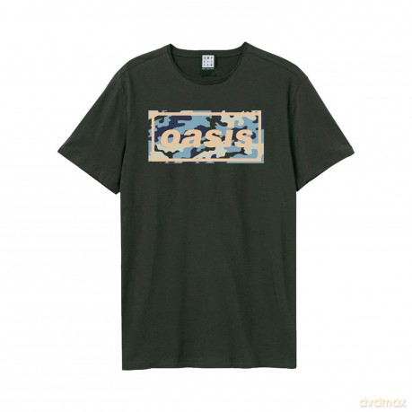 Oasis: Oasis - Camo Logo Amplified Vintage Charcoal Xx Large T Shirt