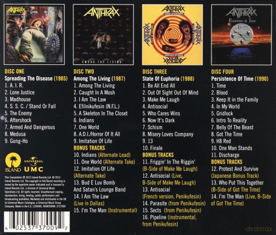 Anthrax: Aftershock - The Island Years [4CD]
