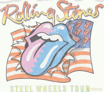 Rolling Stones: Rolling Stones - Steel Wheels Amplified Medium Vintage White T Shirt