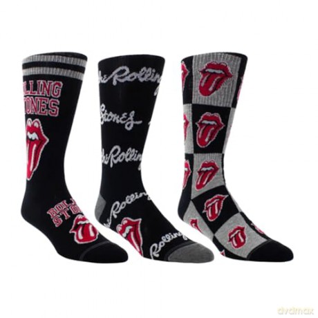 Rolling Stones: Rolling Stones Assorted Crew Socks 3 Pack (One Size)