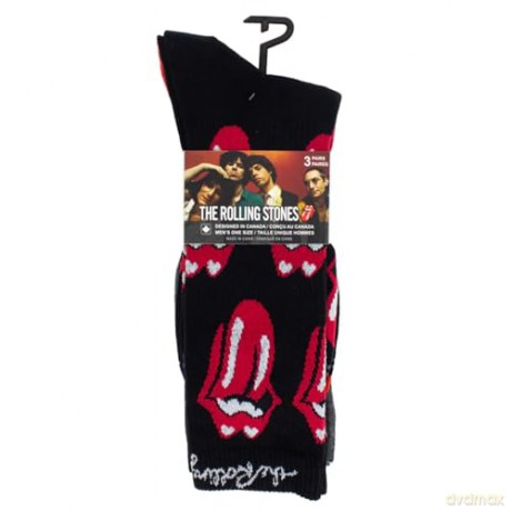 Rolling Stones: Rolling Stones Assorted Crew Socks 3 Pack (One Size)
