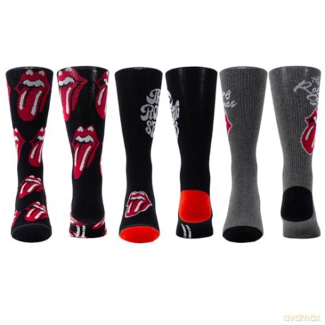 Rolling Stones: Rolling Stones Assorted Crew Socks 3 Pack (One Size)