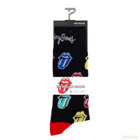 Rolling Stones: Rolling Stones Multicolour Tongues Crew Socks (One Size)