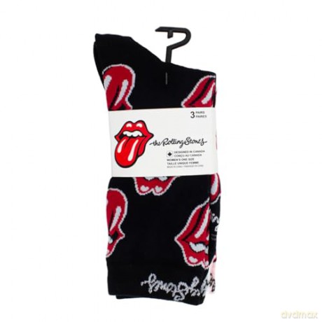 Rolling Stones: Rolling Stones Womens Assorted Crew Socks 3 Pack (One Size)