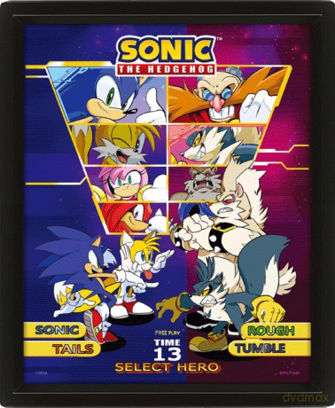 Sonic The Hedgehog: Sonic The Hedgehog (Select Your Fighter) Framed 3D
