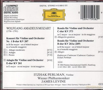 Perlman Wp Levine: Mozart:Vln Cto 1 + [CD]