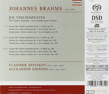 Brahms Johannes: Spivakovghindin [CD]