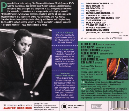 Oliver Nelson: The Blues And The Abstract Truth (+6 Bonus Tracks) [CD]