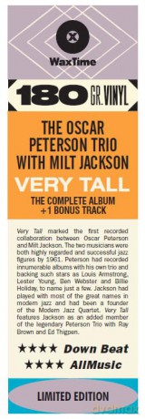 Oscar Peterson Trio & Milt Jackson: Very Tall (+1 Bonus Track) (Limited) [Winyl]