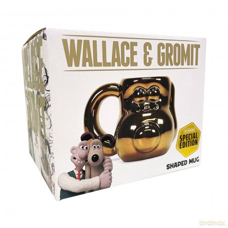 Aardman: Wallace & Gromit (Gromit) Gold Plated Shaped Kubek
