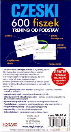 Czeski 600 Fiszek A1-A2 Trening Od Podstaw [KSIĄŻKA]