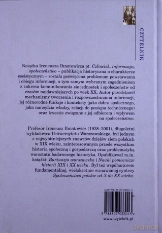 Człowiek Informacja Społeczeństwo - Ireneusz Ihnatowicz [KSIĄŻKA]