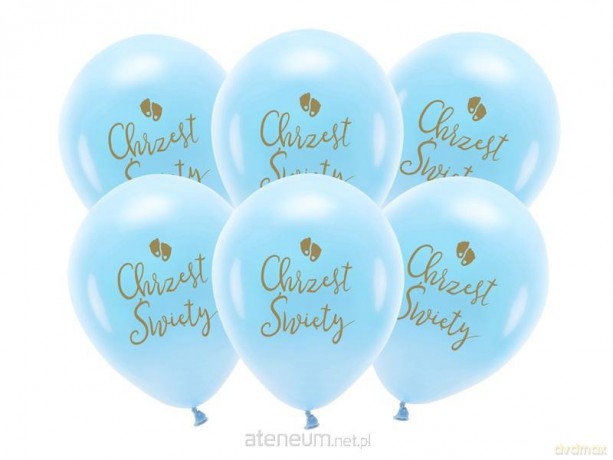 Balony Eco Chrzest Święty błękit 33cm 6szt