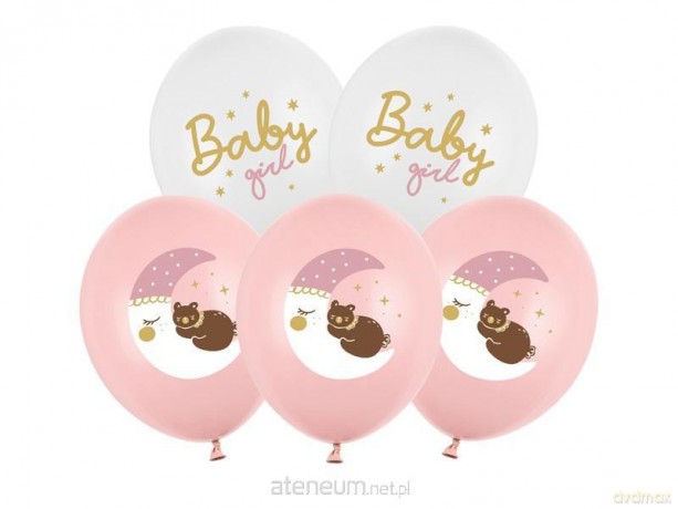 Balony Strong Pastel Baby girl 30 cm 6szt mix