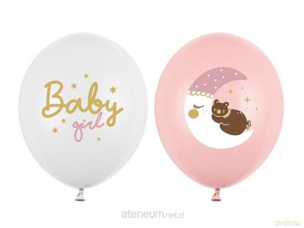 Balony Strong Pastel Baby girl 30cm 50szt mix