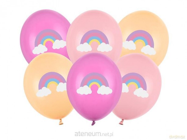 Balony Strong Pastel Tęcza 30cm 6szt mix