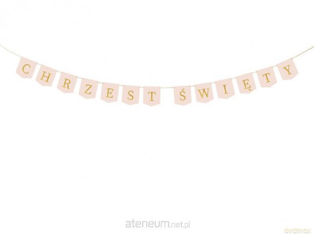 Baner Chrzest Święty jasny różowy 2m