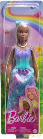 Barbie Księżniczka Lalka Niebiesko-fioletowy strój