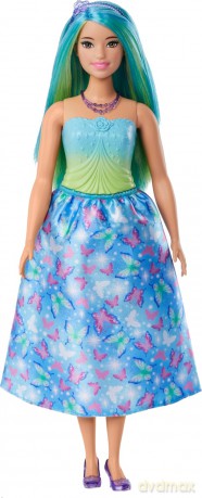 Barbie Księżniczka Lalka Niebiesko-zielony strój