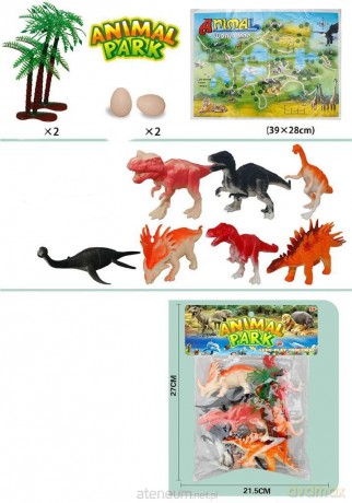 Dinozaury z matą 12 elementów [FIGURKA]