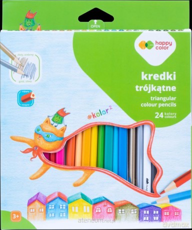 Kredki drewniane trójkątne 24kol