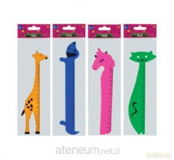 Linijka plastikowa 15cm Zwierzątka mix 80271
