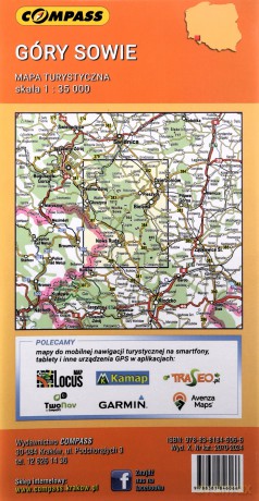 Mapa Góry Sowie llaminowana