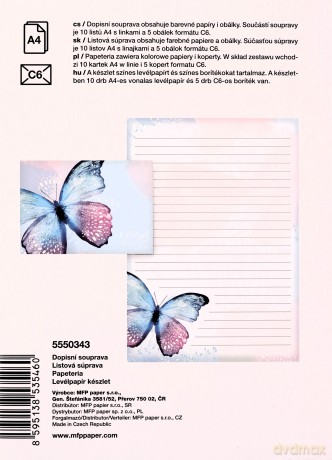 Papeteria LUX 5+10 Motyl
