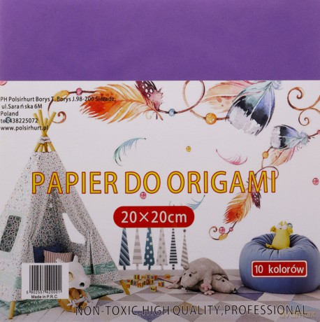Papier do origami 10 kolorów 20X20cm