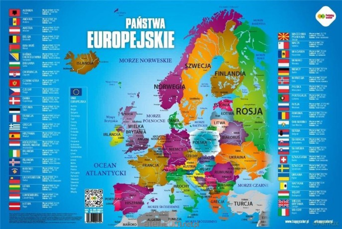 Plansza edukacyjna Mapa Europy [KSIĄŻKA]