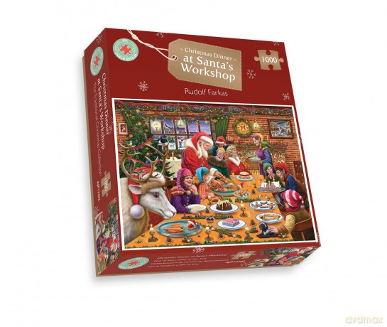 1000 Piece Jigsaw Puzzle - Christmas Dinner At Santa's Workshop -1000 Piece Jigsaw Puzzles for Adults - Hardest Jigsaw Puzzle, Festive Puzzle, Present [PUZZLE]