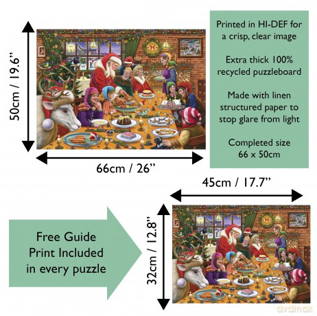 1000 Piece Jigsaw Puzzle - Christmas Dinner At Santa's Workshop -1000 Piece Jigsaw Puzzles for Adults - Hardest Jigsaw Puzzle, Festive Puzzle, Present [PUZZLE]