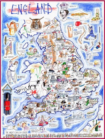 1000 Piece Jigsaw Puzzle - Comical Map Of England Artwork By Tim Bulmer - Comical 1000 Piece Puzzles For Adults Colorful Jigsaw Puzzle 66cm X 50cm Funny Jigsaw Puzzles [PUZZLE]