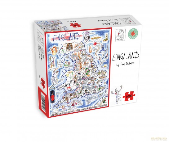 1000 Piece Jigsaw Puzzle - Comical Map Of England Artwork By Tim Bulmer - Comical 1000 Piece Puzzles For Adults Colorful Jigsaw Puzzle 66cm X 50cm Funny Jigsaw Puzzles [PUZZLE]