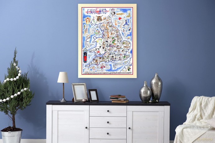 1000 Piece Jigsaw Puzzle - Comical Map Of England Artwork By Tim Bulmer - Comical 1000 Piece Puzzles For Adults Colorful Jigsaw Puzzle 66cm X 50cm Funny Jigsaw Puzzles [PUZZLE]